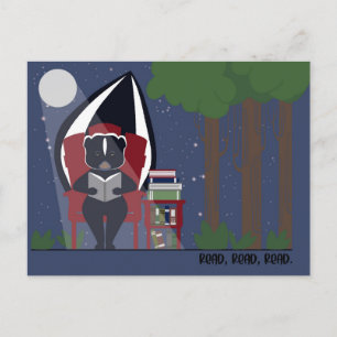 Skunk Reading in the Forest Postcards