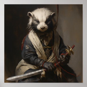Skunk Samurai - Majestic Bandana Realism Poster