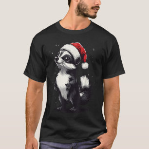 Skunk Santa Hat Funny Xmas Skunk Lovers Christmas T-Shirt