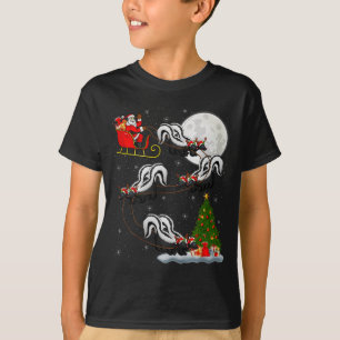 Skunk Santa Sleigh Flying Funny Magical Christmas T-Shirt