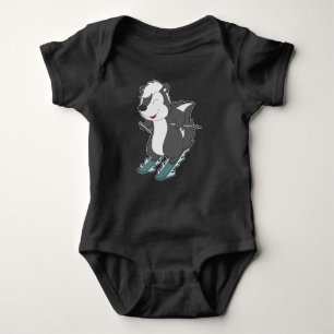 Skunk Skier Ski Baby Bodysuit