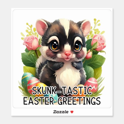 Skunk_tastic Easter Greetings _ Easter Sticker