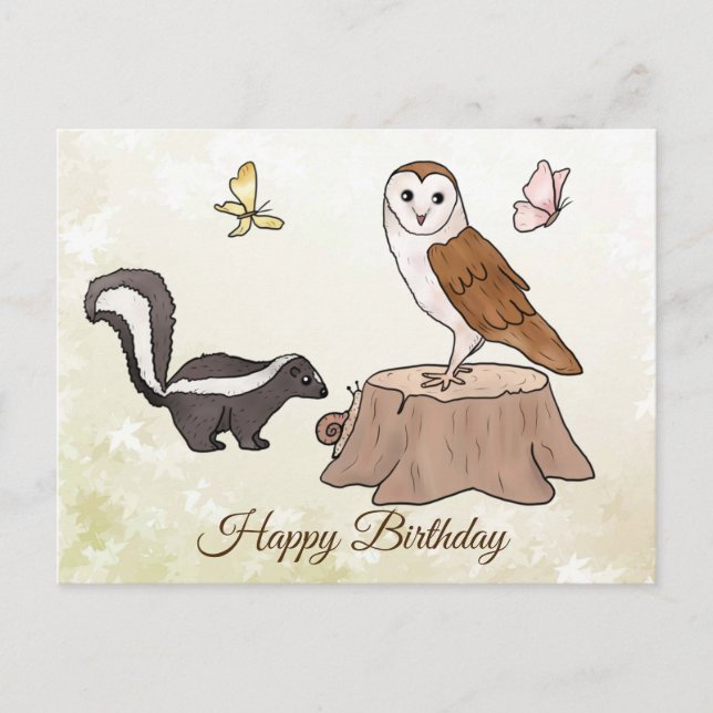 Skunk und Eule  Postcard (Front)