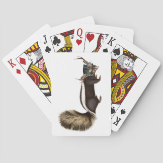 Skunk wearing Flowery Top-Hat Poker Cards