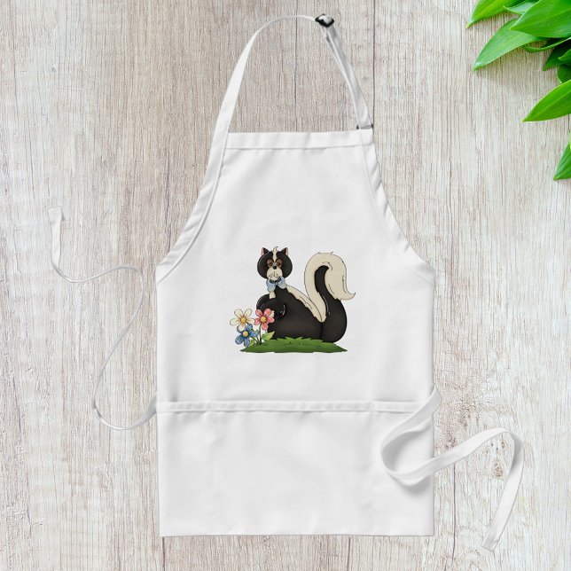 Skunk With Flowers Adult Apron (Creator Uploaded)