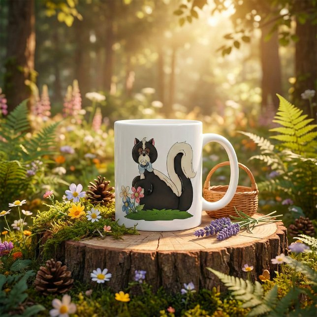 Skunk With Flowers Coffee Mug (Creator Uploaded)