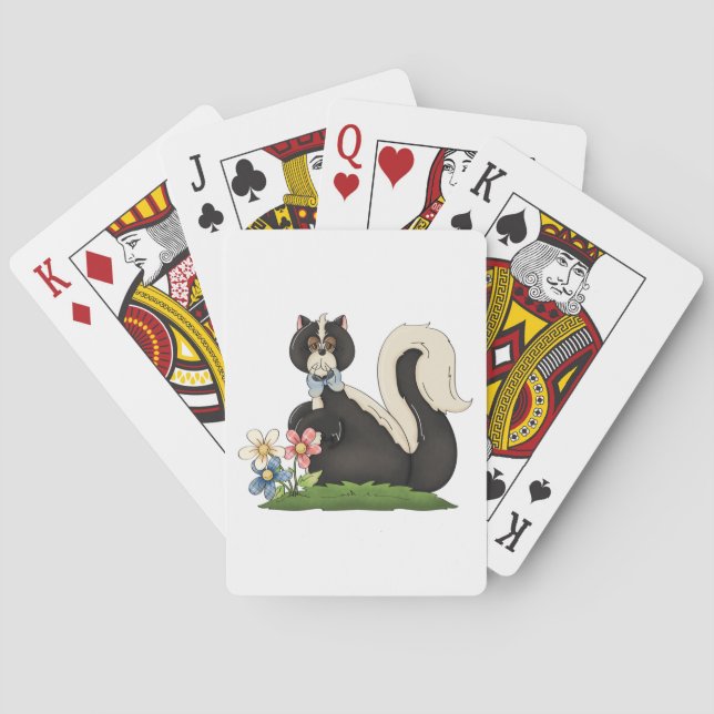 Skunk With Flowers Poker Cards (Back)