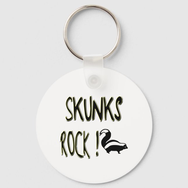 Skunks Rock! Keychain (Front)