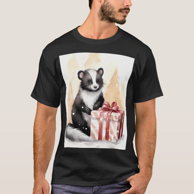 Skunks Snowy Surprise T-Shirt (Front)