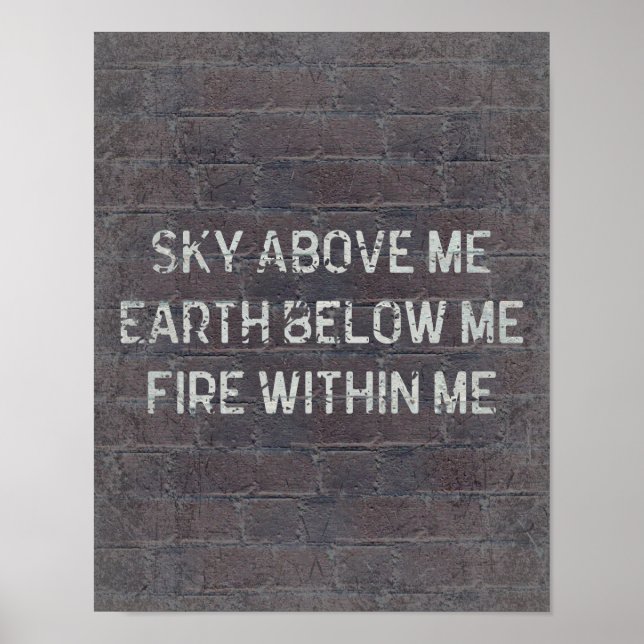 Sky Above Me Quote Poster (Front)