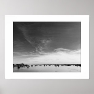 Sky Above Water Black and White Photography Poster