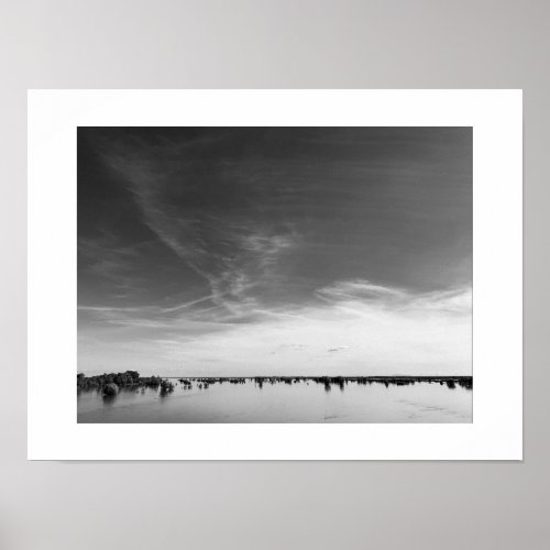 Sky Above Water Black and White Photography  Poster