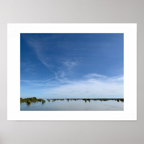 Sky Above Water Blue Color Photography  Poster