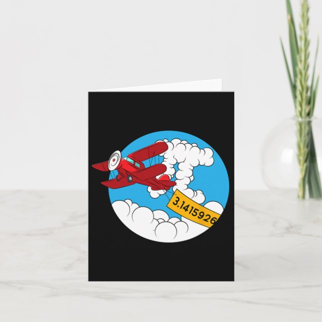 Sky Airplane Funny Maths Nerd Birthday Gift Pi Day Card (Front)