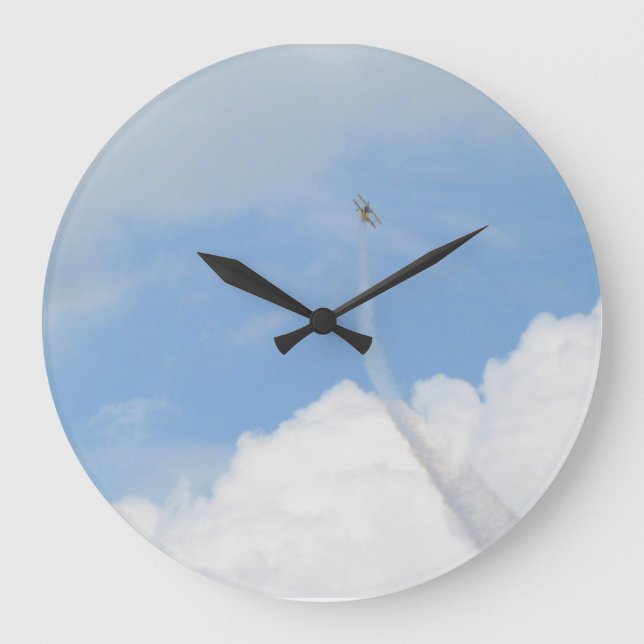 Sky and Airplane Large Clock (Front)
