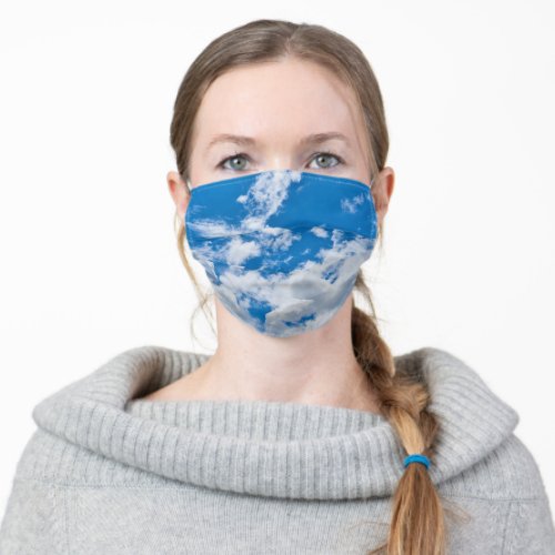 Sky and clouds adult cloth face mask