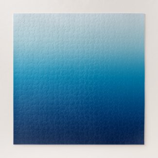 Sky and Ocean Blue Ombre Jigsaw Puzzle