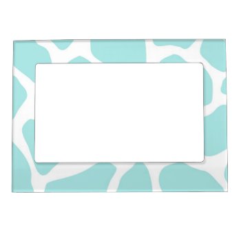 Sky And White Giraffe Print Magnetic Photo Frame by peacefuldreams at Zazzle