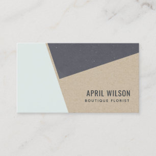 Sky Aqua Blue Kraft Black Ceramic Geometric Business Card
