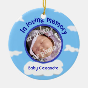 Sky Baby Custom Photo Personalized Memorial Ceramic Ornament