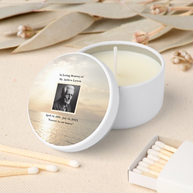 Sky Beach Funeral Memorial  Mini Candle Favors (Insitu)