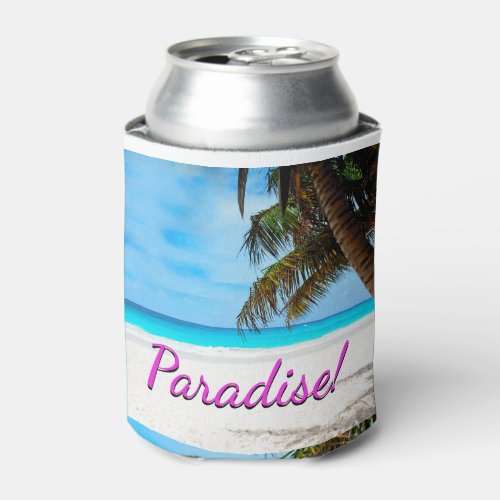 Sky beach palm trees _ Paradise Can Cooler