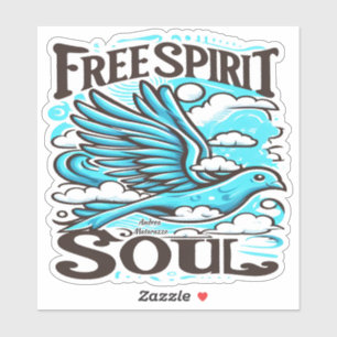 Sky Bird with Free Spirit and Soul Sticker