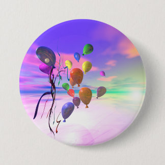 Sky Birthday Balloons Pinback Button