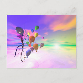 Sky Birthday Balloons Postcard