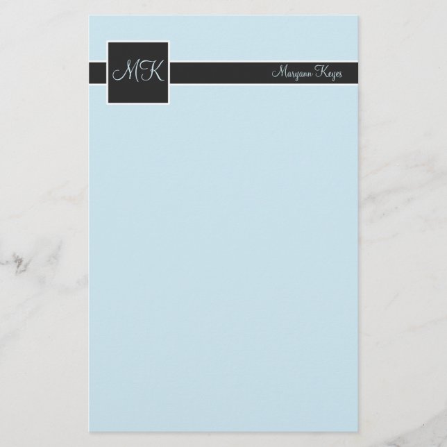 Sky & Black Color Block Stationery (Front)