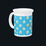 Sky Bloom Daisies Beverage Pitcher<br><div class="desc">A cheerful scattering of pure white daisies,  their simple beauty amplified against a backdrop of vibrant,  clear blue. This image evokes the boundless joy of a sunny day,  where nature's innocence shines brightly.</div>