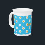 Sky Bloom Daisies Beverage Pitcher<br><div class="desc">A cheerful scattering of pure white daisies,  their simple beauty amplified against a backdrop of vibrant,  clear blue. This image evokes the boundless joy of a sunny day,  where nature's innocence shines brightly.</div>