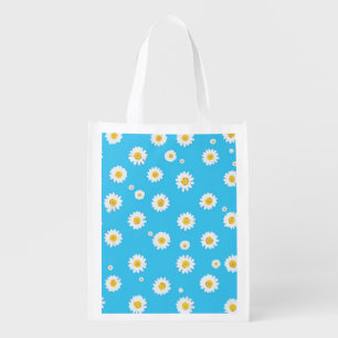 Sky Bloom Daisies Grocery Bag