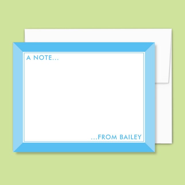 Sky Blue 2-Tone Cute Girly Note Card (Creator Uploaded)