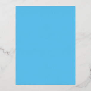  Sky Blue #5EC5F3, Blue Hosta Foil Holiday Postcard