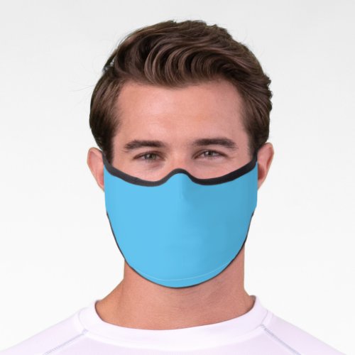 Sky Blue 5EC5F3 Blue Hosta Premium Face Mask