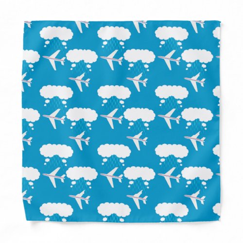 Sky Blue Airplane Pattern Bandana