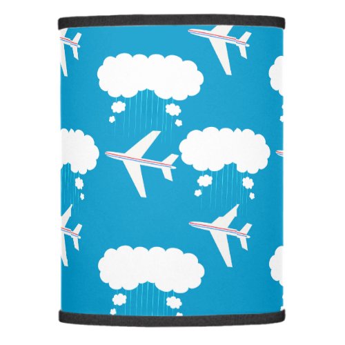 Sky Blue Airplane Pattern Lamp Shade