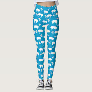 Sky Blue Airplane Pattern Leggings