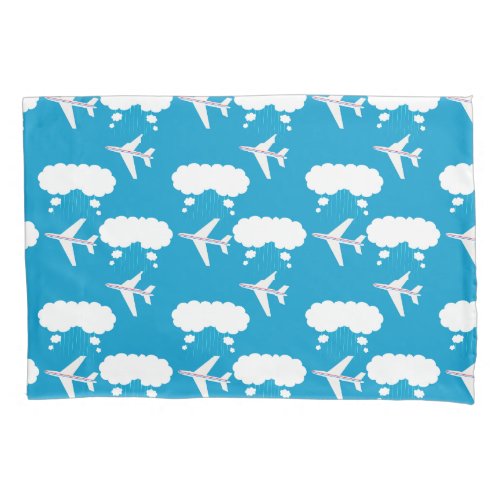 Sky Blue Airplane Pattern Pillow Case