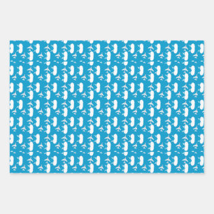 Sky Blue Airplane Pattern Wrapping Paper Sheets