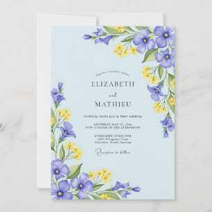 Sky Blue Airy Spring Wedding Invitation