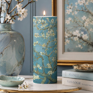 Sky Blue Almond Blossom for Serene Creative Spaces Pillar Candle