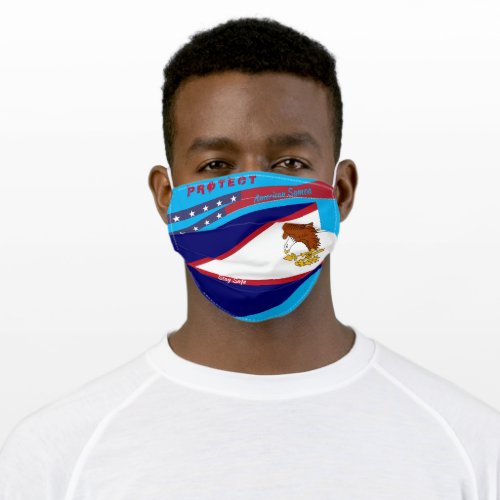 Sky Blue American Samoa Flag Adult Cloth Face Mask