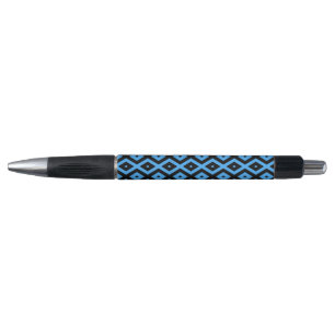 Sky blue and black diamond pattern pen