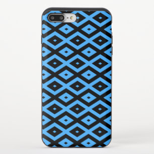 Sky blue and black diamond pattern iPhone 8/7 plus slider case