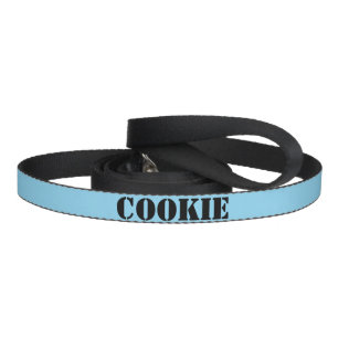 Sky Blue and Black Minimal Stylish Name Cat Dog Pet Leash