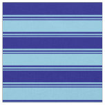 [ Thumbnail: Sky Blue and Blue Colored Striped/Lined Pattern Fabric ]