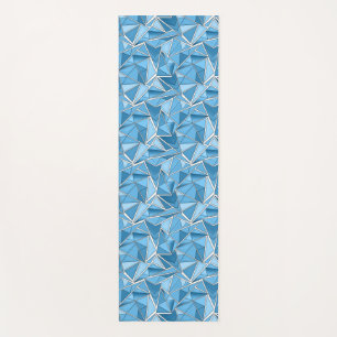 Sky blue and blue geometric shapes pattern modern yoga mat