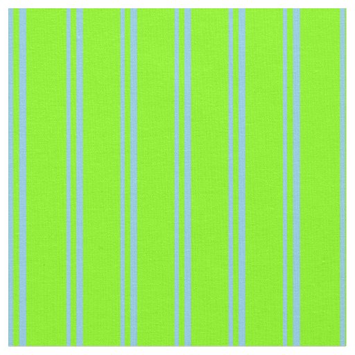 Sky Blue and Chartreuse Stripes Pattern Fabric